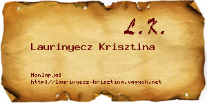 Laurinyecz Krisztina névjegykártya