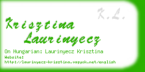 krisztina laurinyecz business card